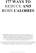 Thumbnail 177 Ways to Reduce and Burn Calories LOSE WEIGHT FAST