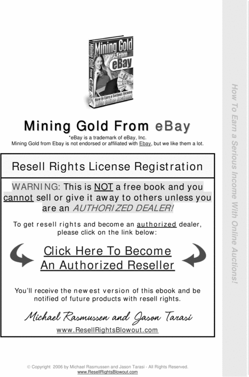 Product picture Mining Gold From Ebay - How to Earn a Serious Income