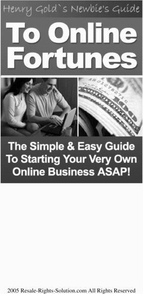 Product picture Newbies Guide To Online Fortunes