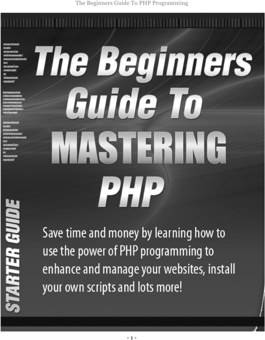 Product picture The Beginners Guide To PHP Programming
